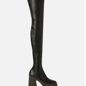 $1135.00 Stella McCartney SKYLA STRECTH Brown Thigh Length Boots Sz EU 40/US 10